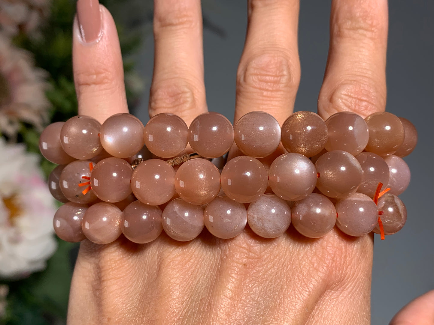 10mm Peach Moonstone Bracelet