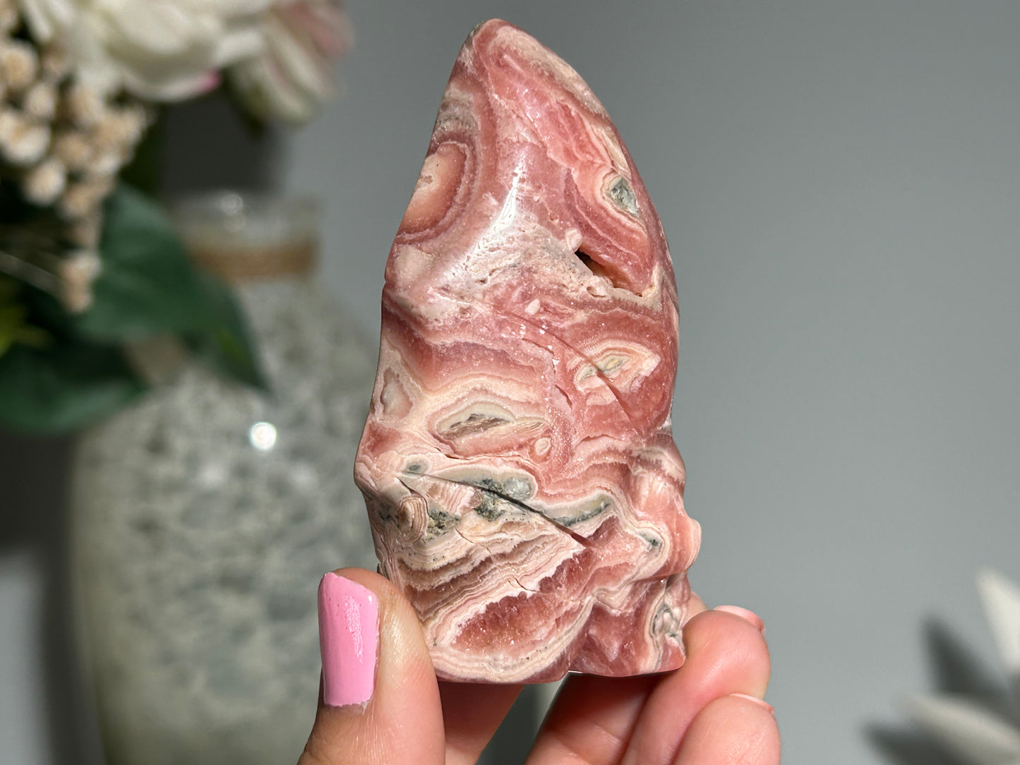 Rhodochrosite Skull (3", 75mm)