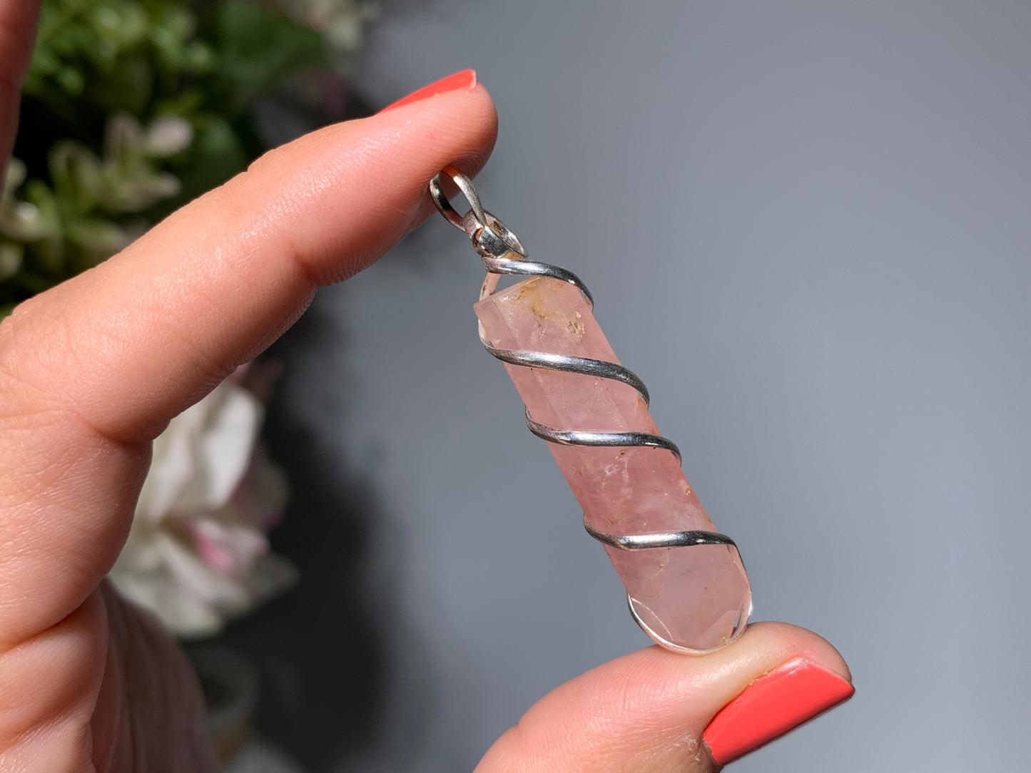 Bulk Rose Quartz Pendant (10pc)