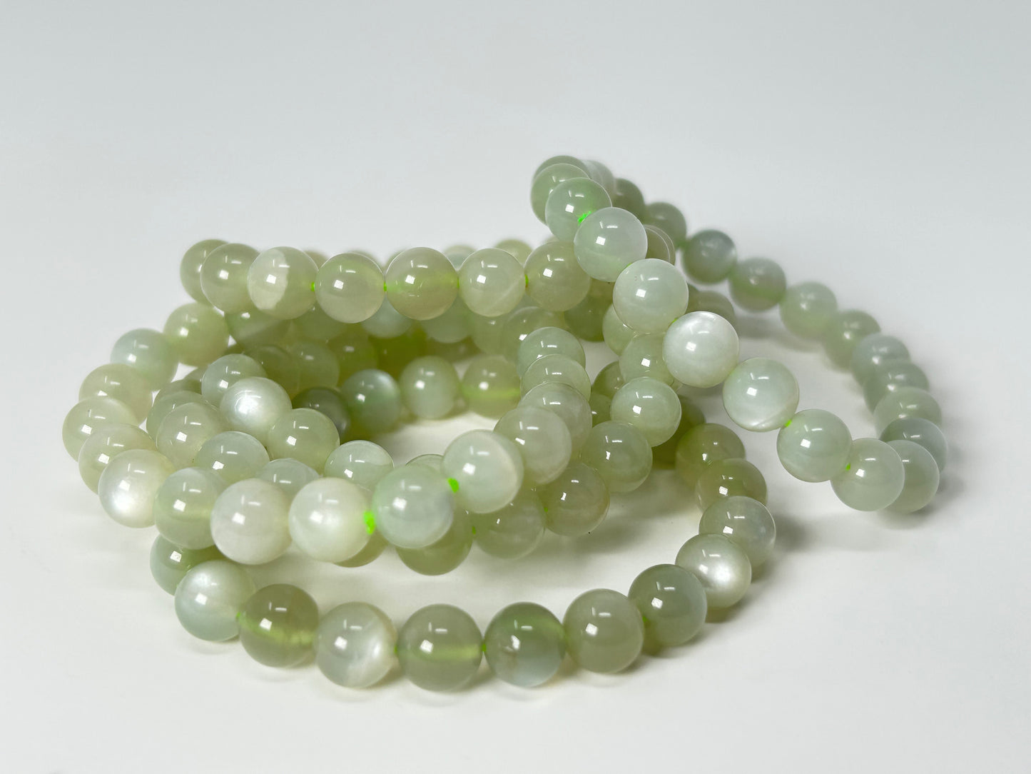 9mm Green Moonstone Bracelet