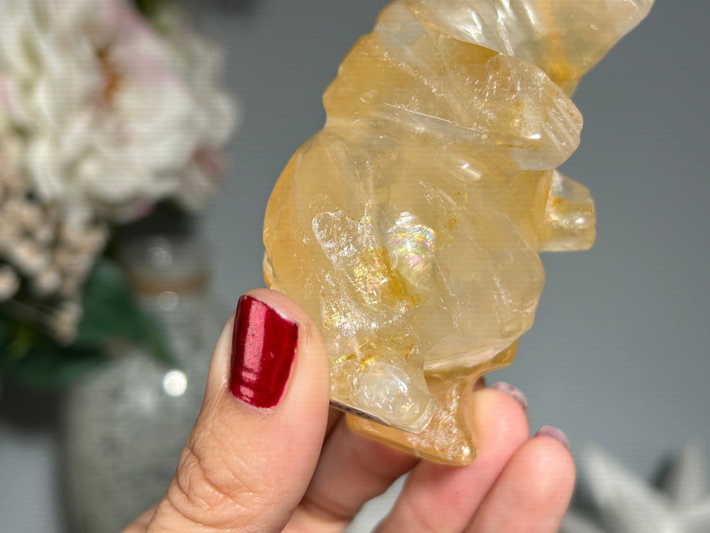 Yellow Hematoid Quartz Bear (3.5", 89mm)