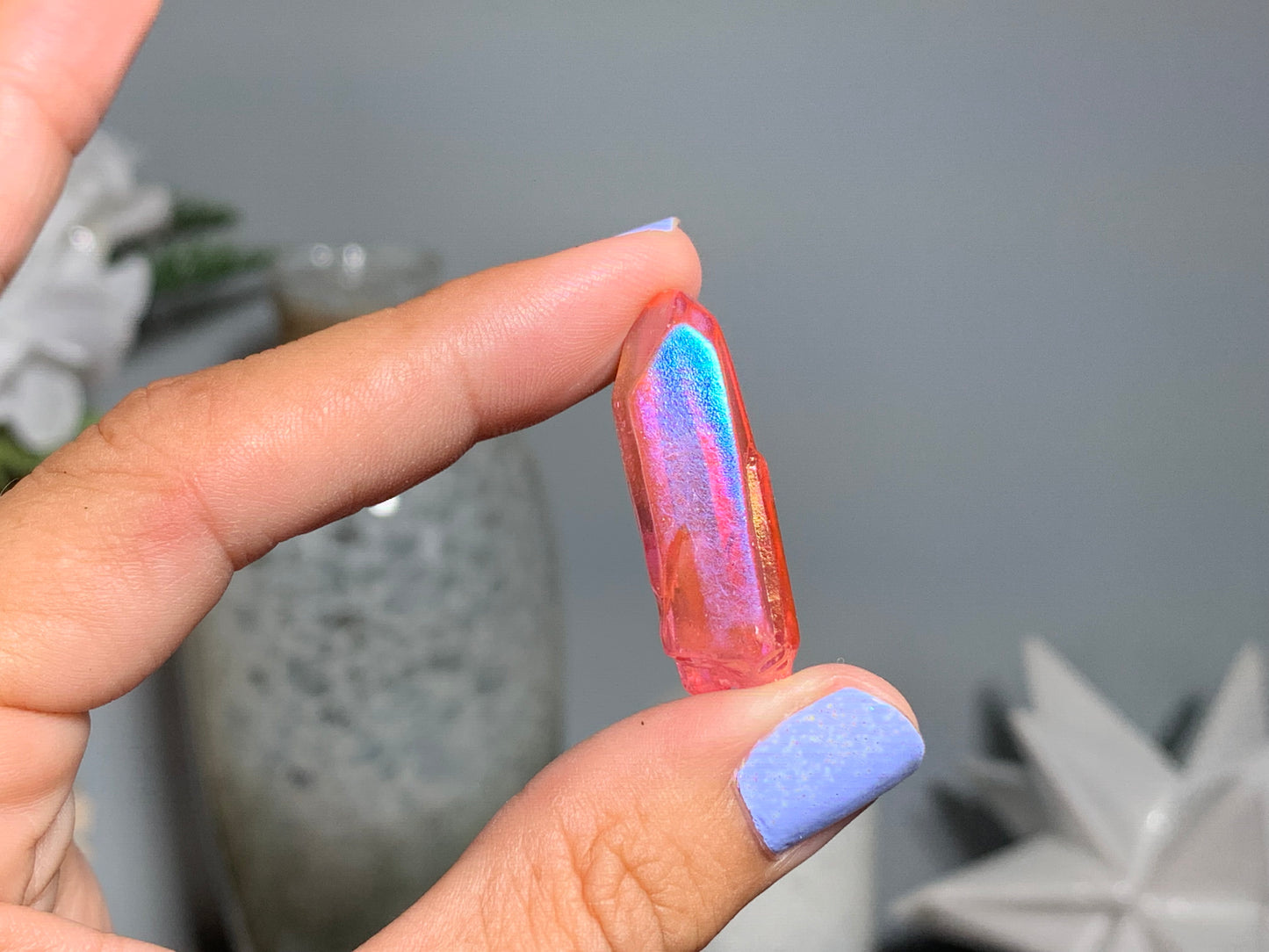 Pink Aura Quartz Point