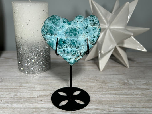 Malachite Chrysocolla Heart (3.4", 87mm)