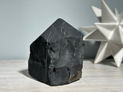 Shungite Half Raw Tower (3.9”, 100mm)