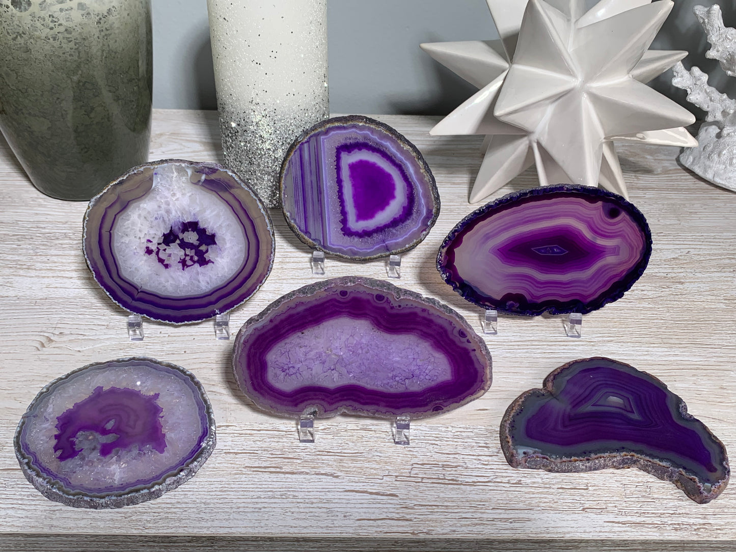 Dyed Purple Agate Slice