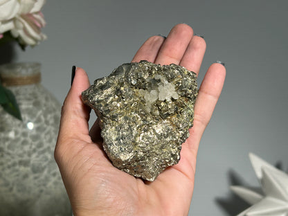 Pyrite Cluster with Quartz Inclusion (3", 76mm)