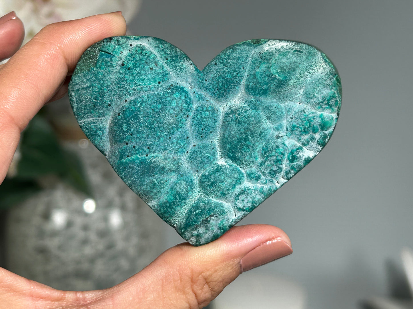 Malachite Chrysocolla Heart (2.7", 70mm)