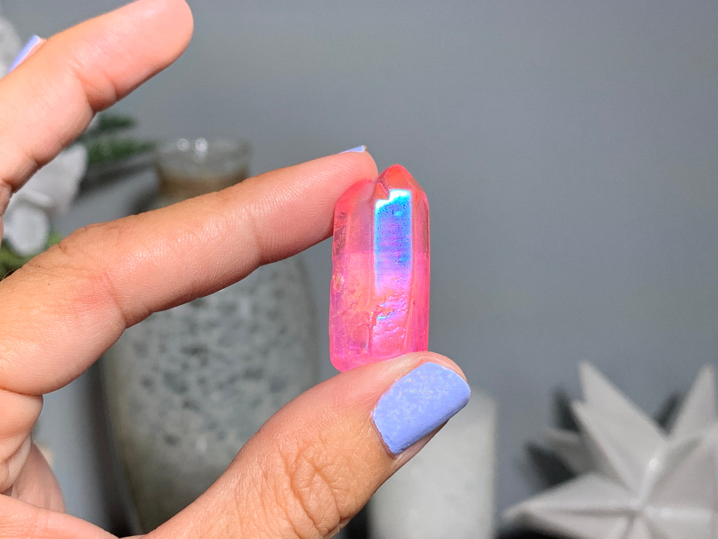 Pink Aura Quartz Point