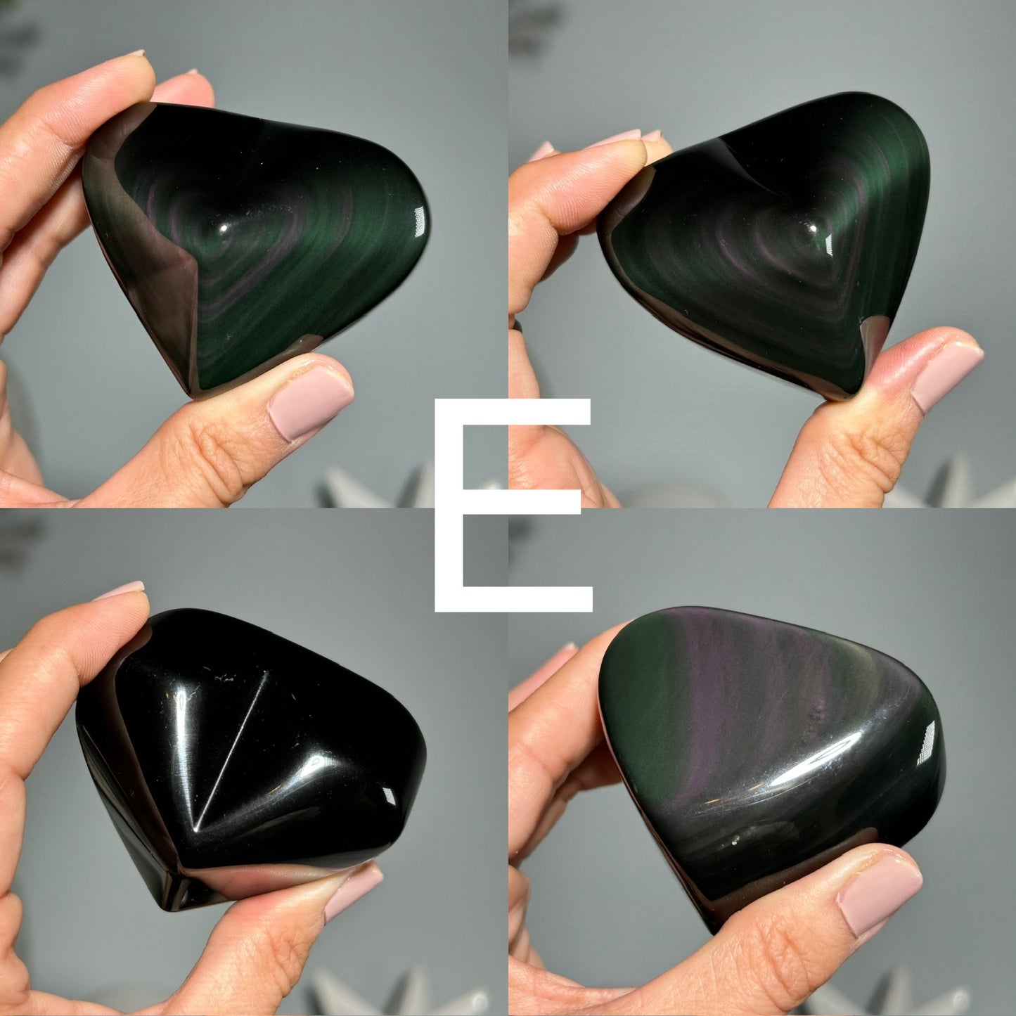 Rainbow Obsidian Heart