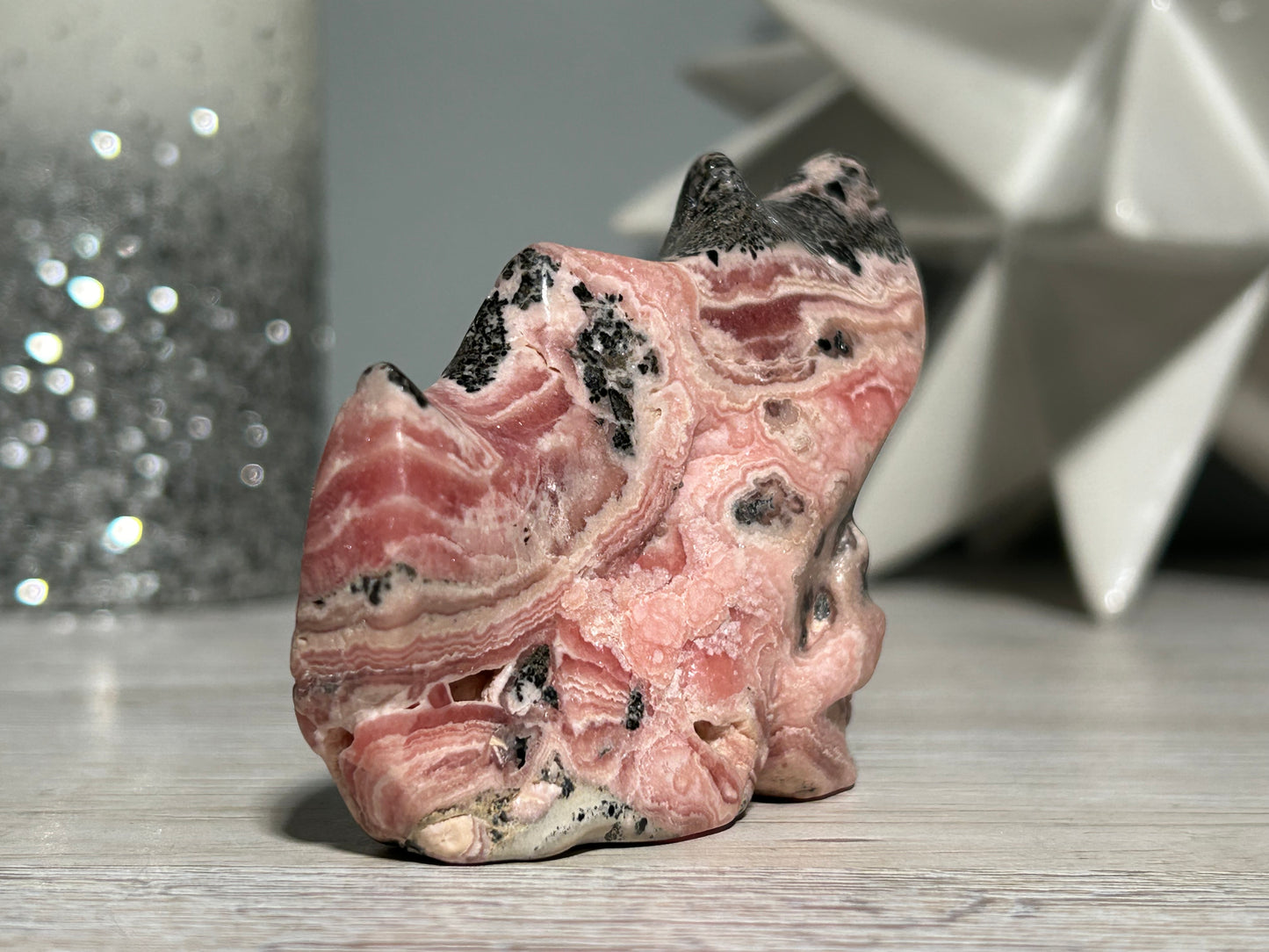 Rhodochrosite Skull (2.8", 72mm)