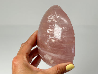 Rose Quartz Half Polished Freeform (4", 102mm)