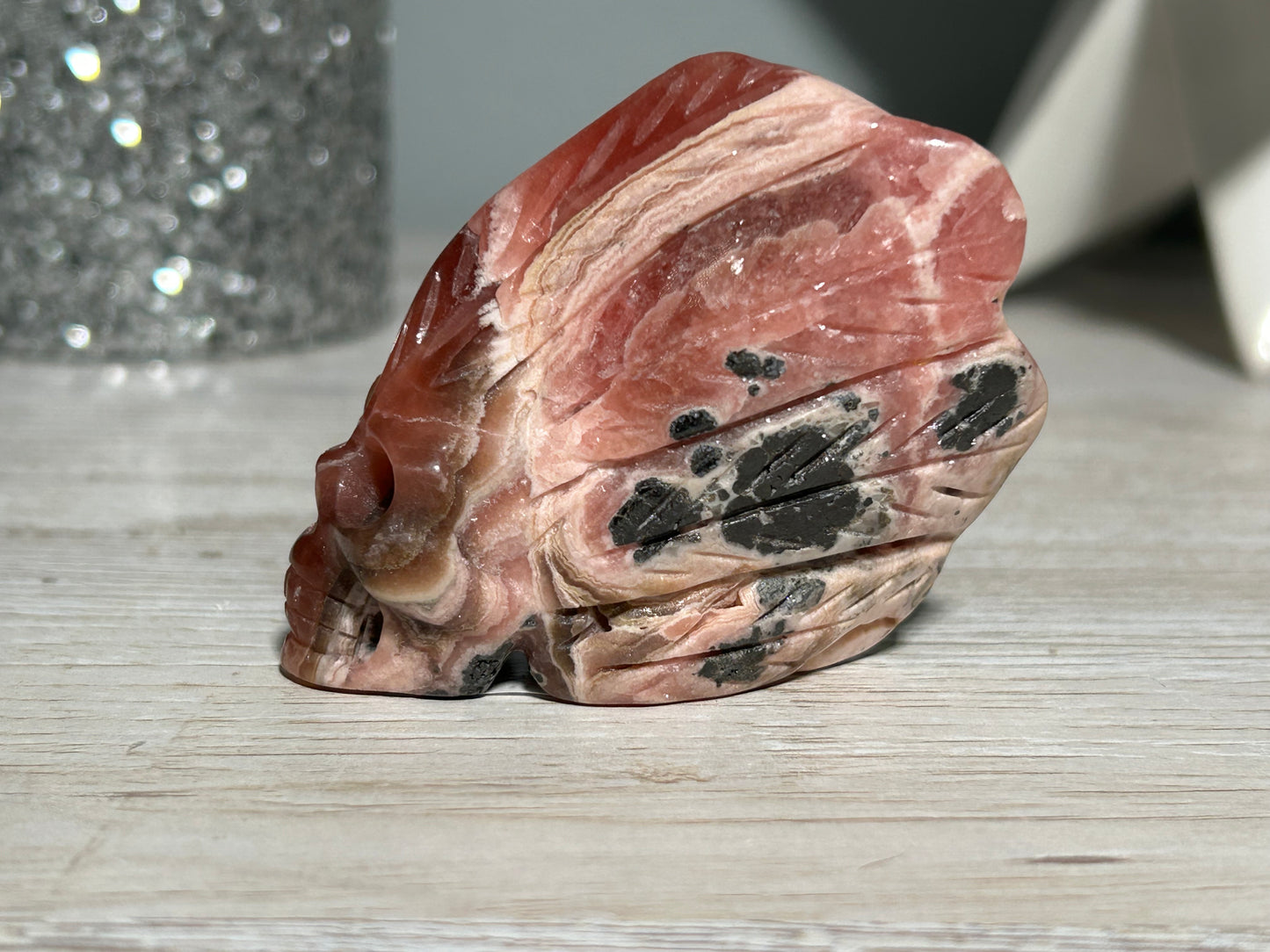 Rhodochrosite Skull (2.3", 59mm)