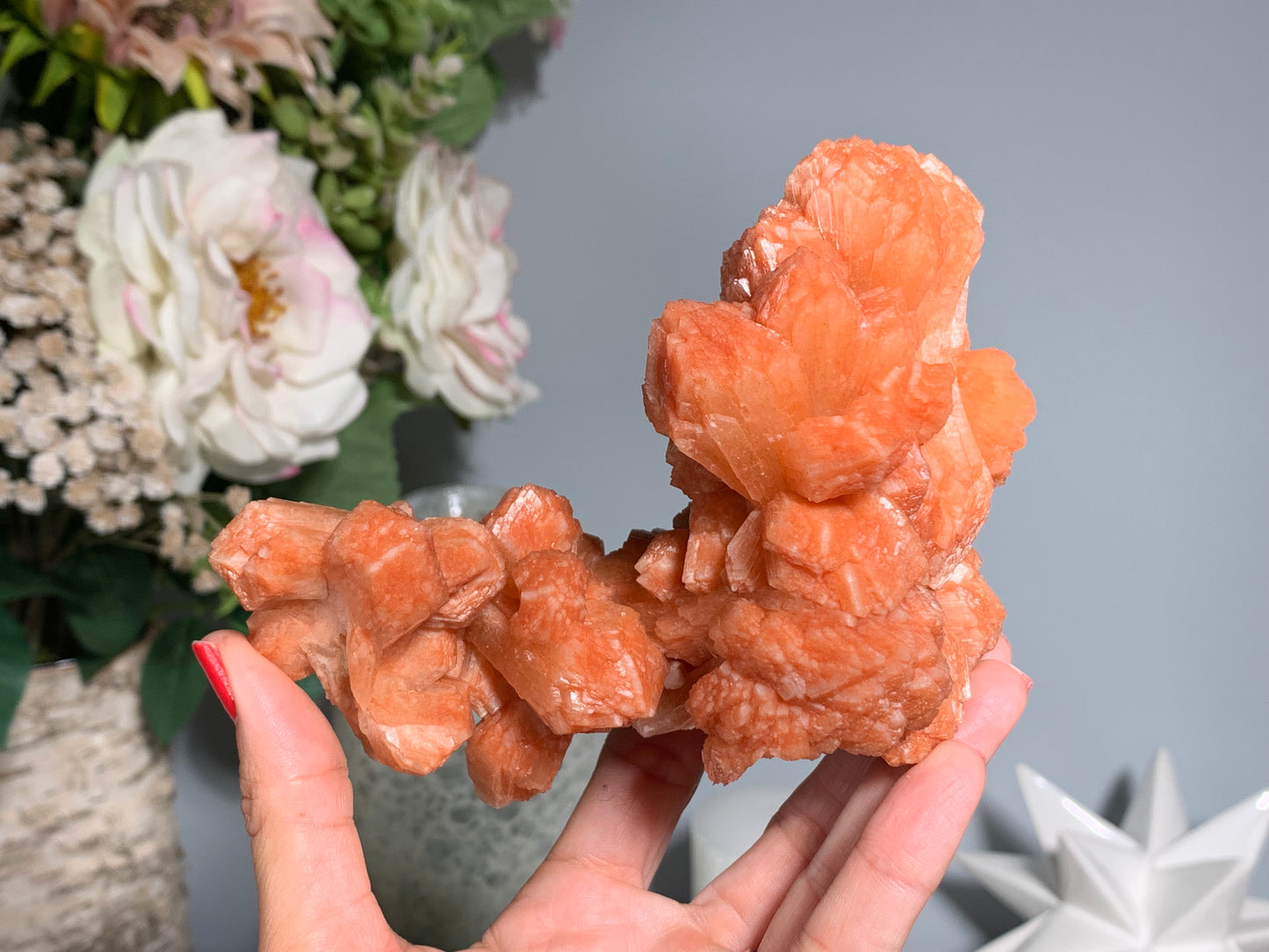 Red Stilbite Cluster (5.25", 133mm)