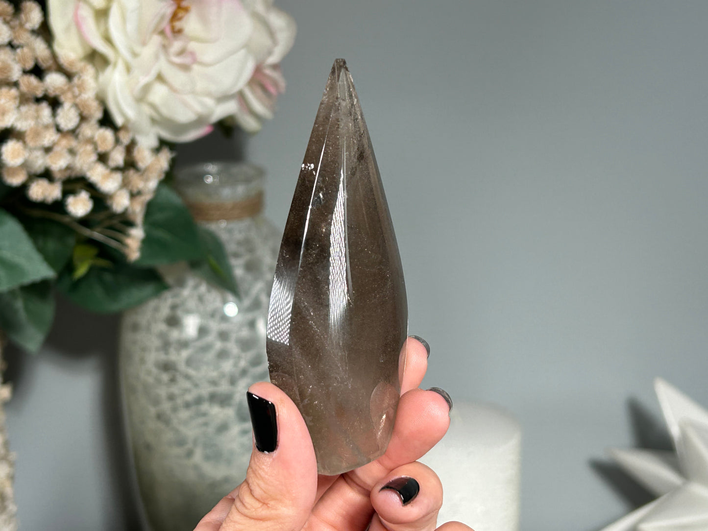 Smoky Quartz Flame (3.8", 97mm)