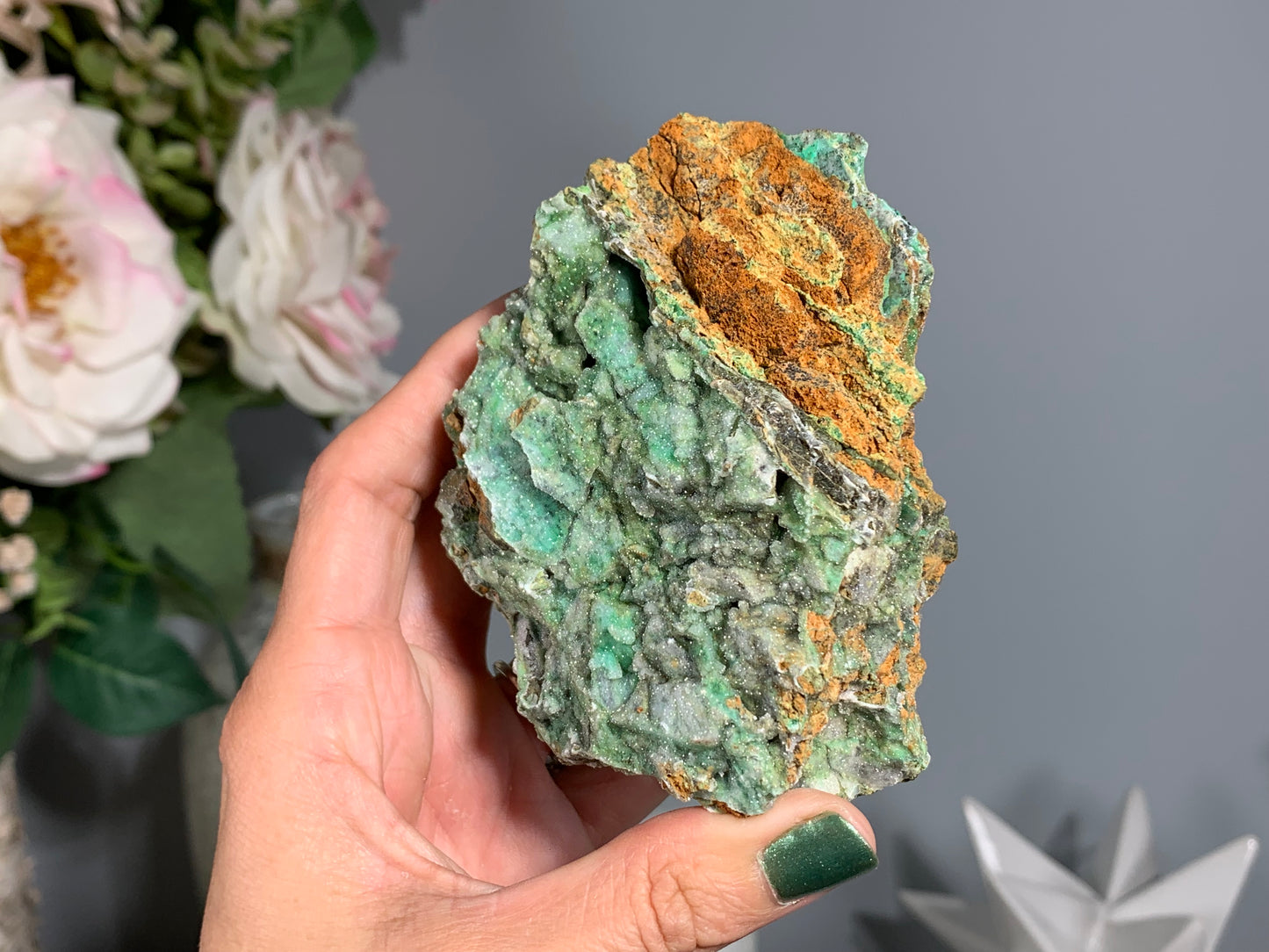 Druzy Chrysoprase (3.8", 96mm)