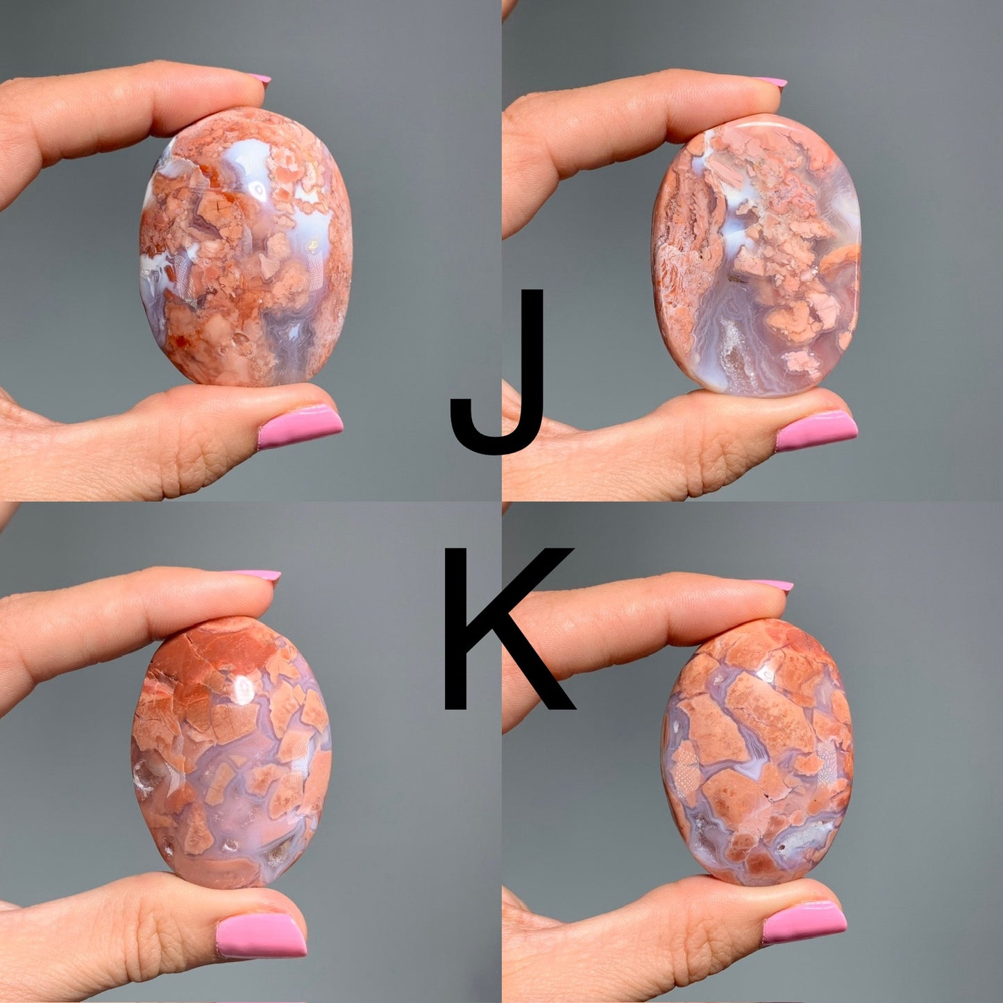 Pink Agate Palm Stone