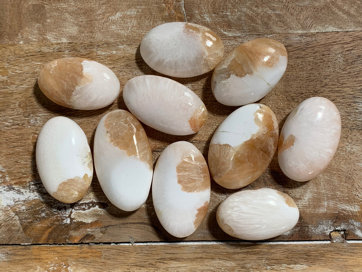 Mini Stilbite with Scolecite Palm Stone