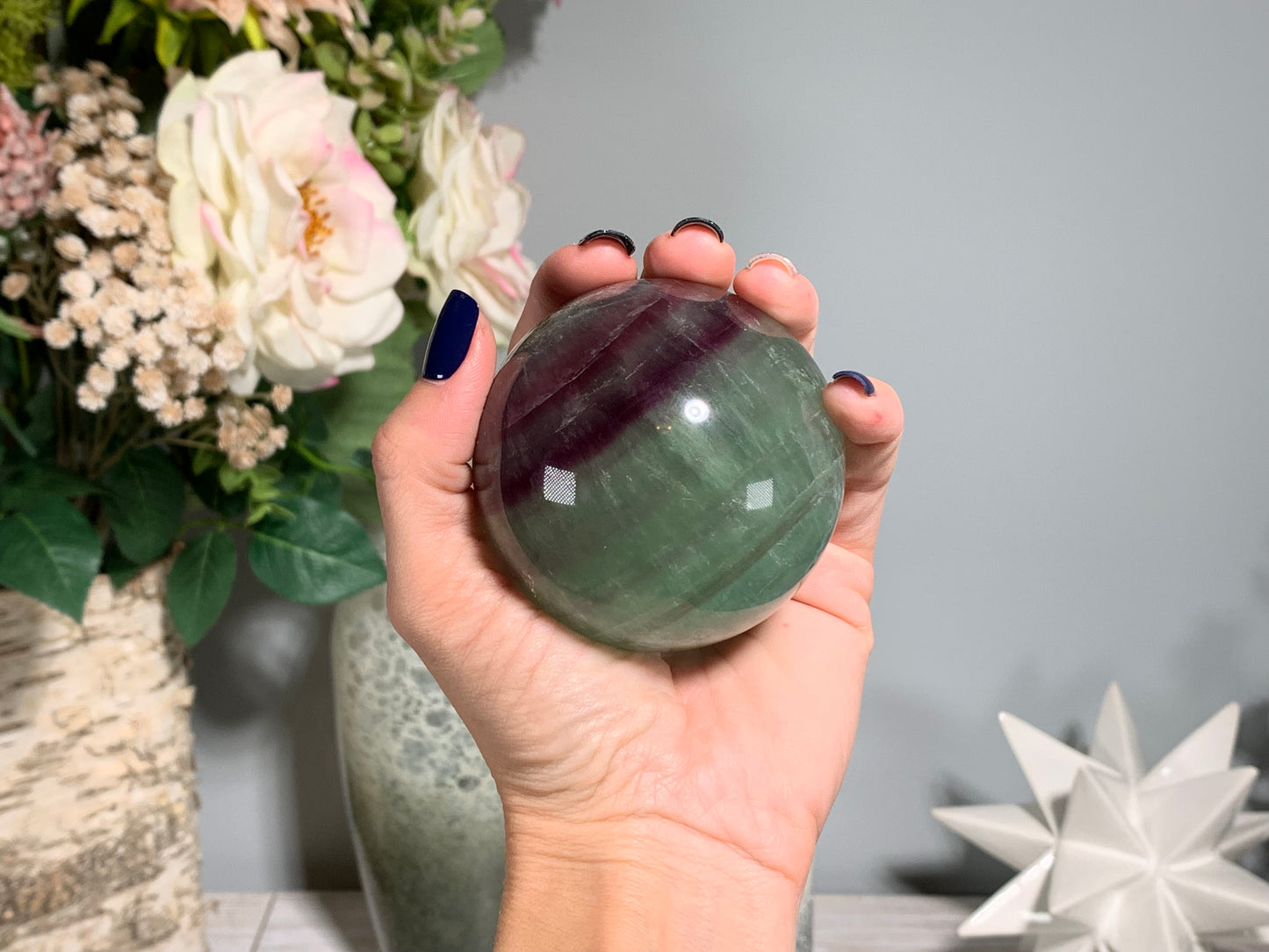 Watermelon Fluorite Sphere (2.6", 58mm)