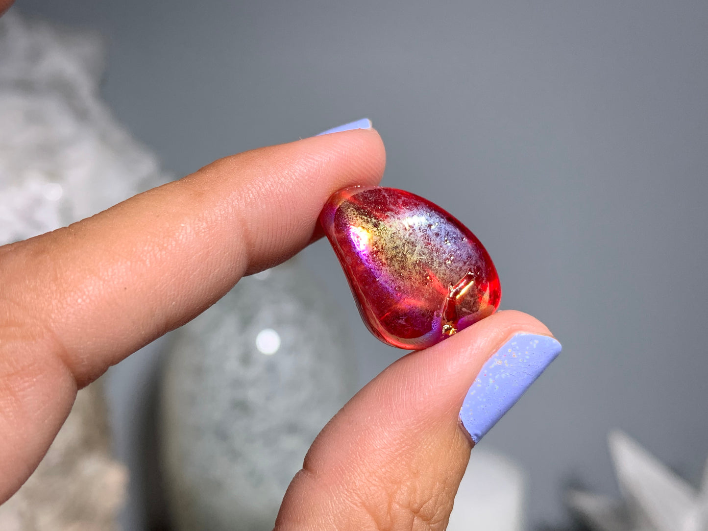 Tumbled Red Aura Quartz