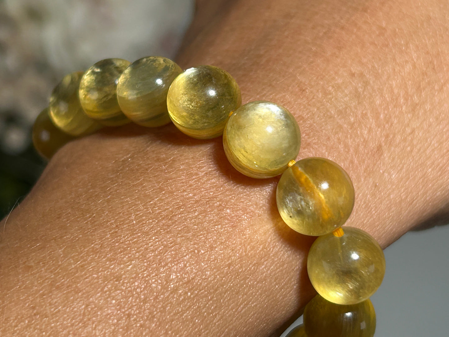 10mm Golden Muscovite Mica Bracelet