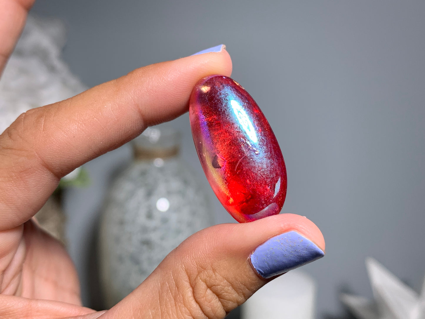 Tumbled Red Aura Quartz