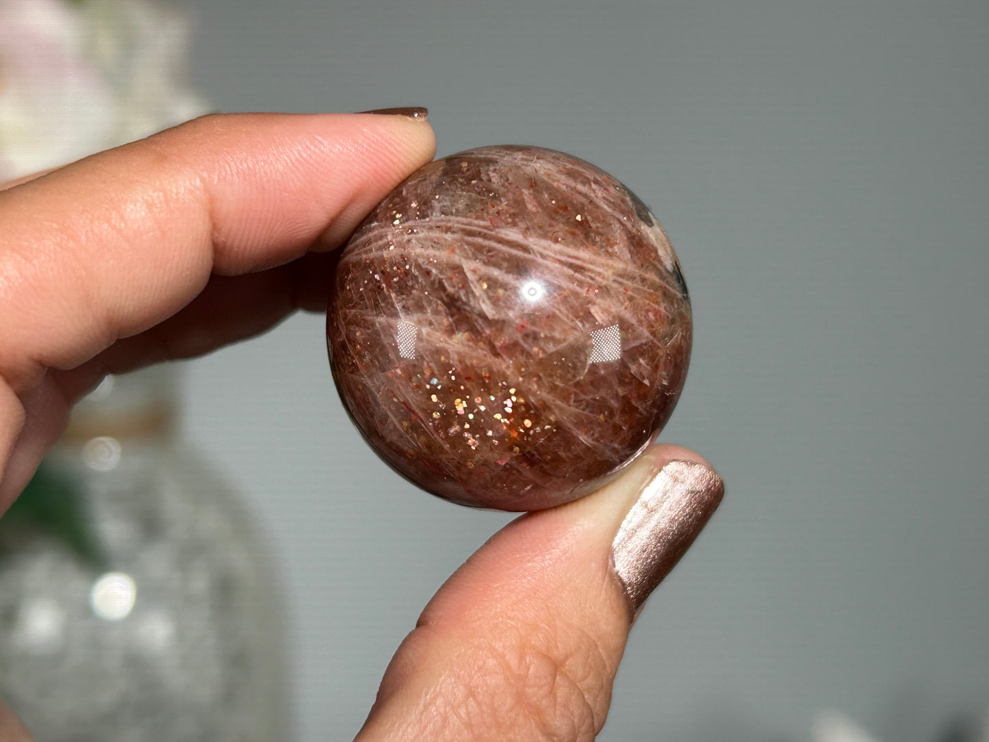 Confetti Sunstone Sphere (1.25", 32mm)