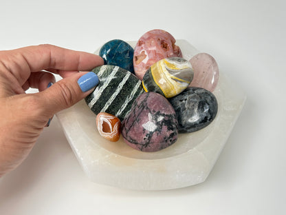 Octagon Selenite Bowl (6")