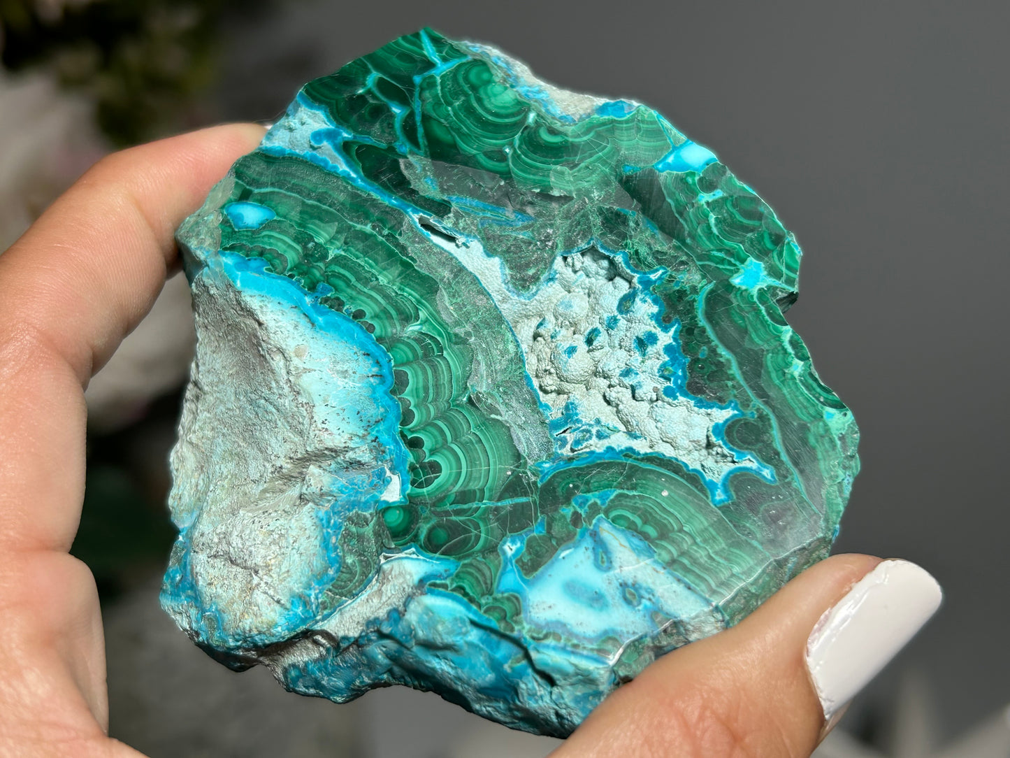 Malachite Chrysocolla Slab (2.9", 74 mm)