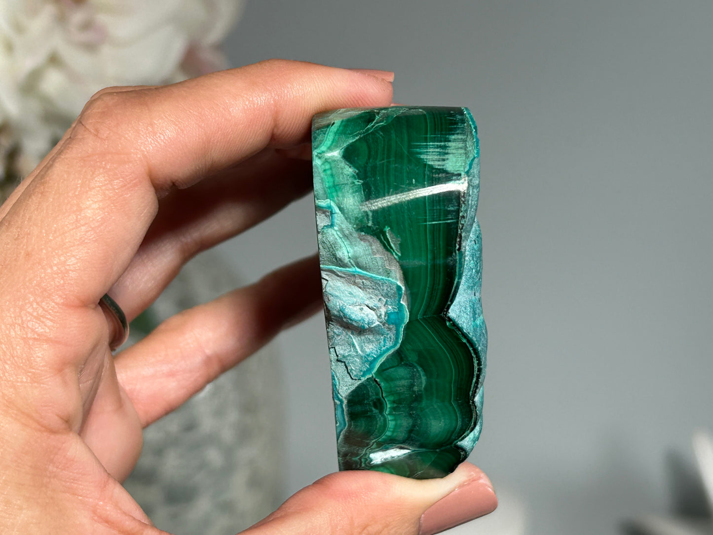 Malachite Chrysocolla Heart (2.7", 70mm)