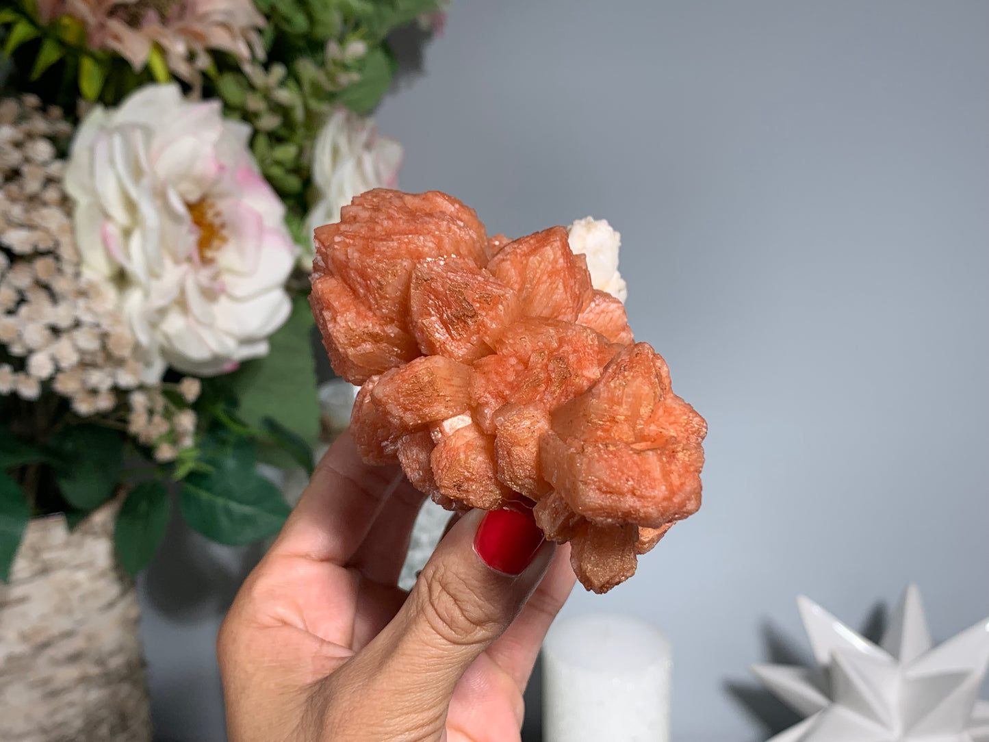 Red Stilbite Cluster (4.7", 120mm)