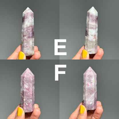 Pink Tourmaline with Lepidolite Tower