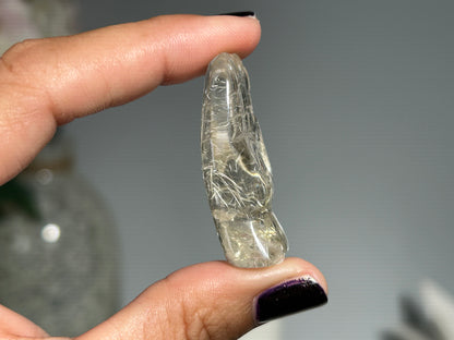 Rutilated Quartz Evil Eye Hand (1.6”, 41mm)