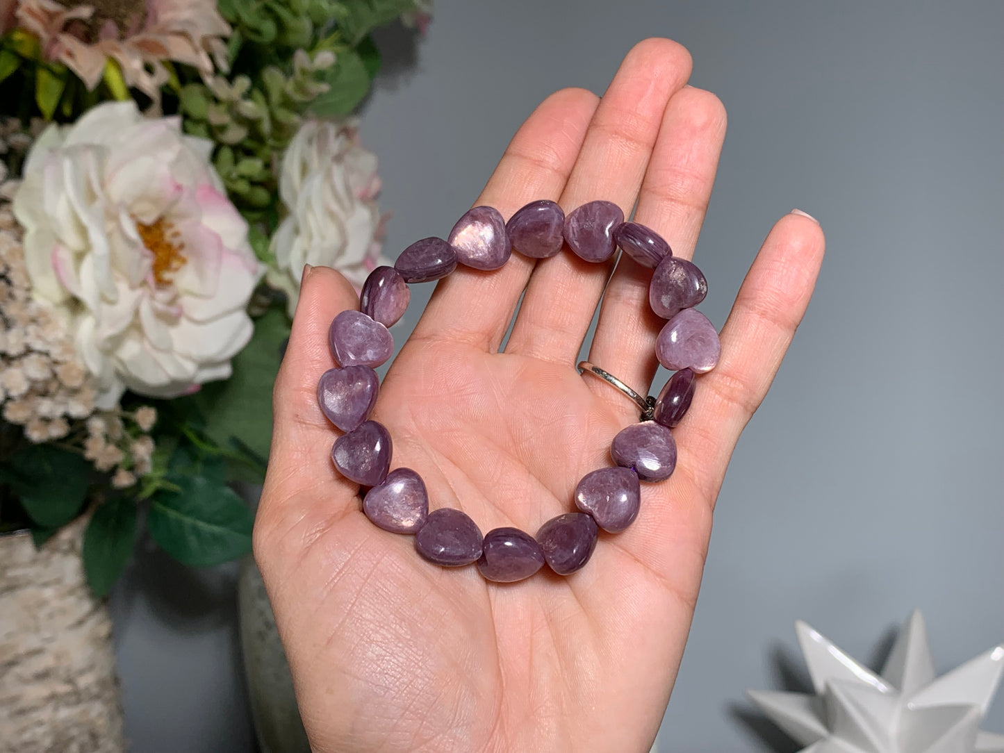 Gemmy Lepidolite Heart Bracelet