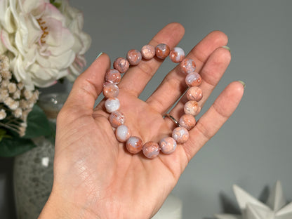 10mm Pink Agate Bracelet