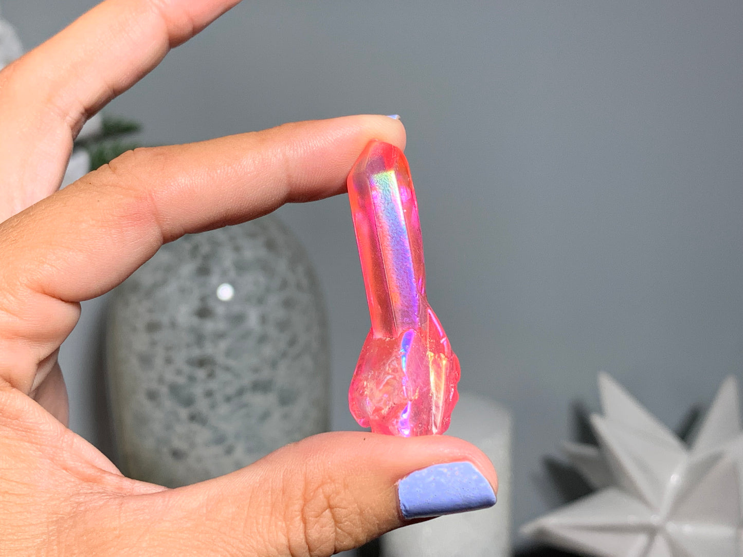 Pink Aura Quartz Point