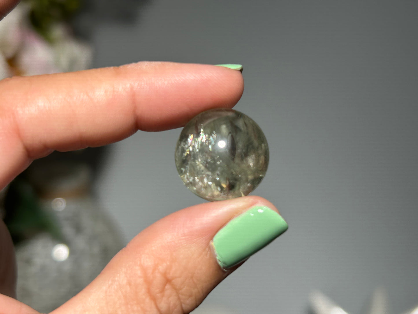 Mini Prasiolite Sphere