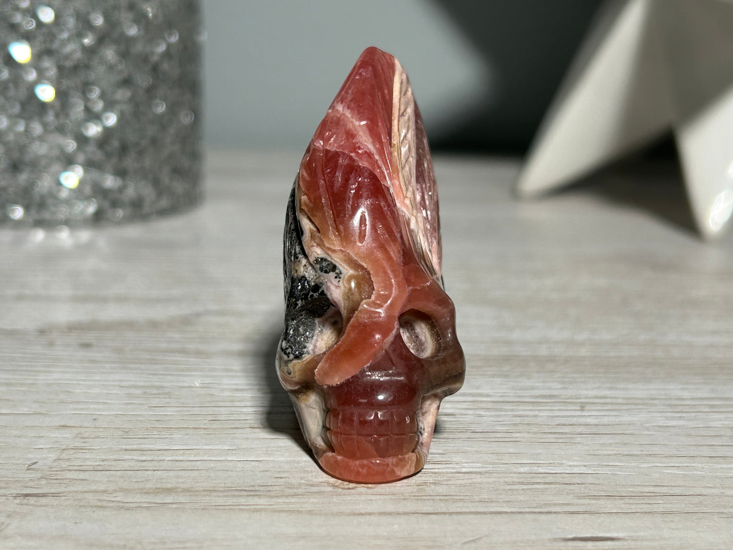 Rhodochrosite Skull (2.3", 59mm)