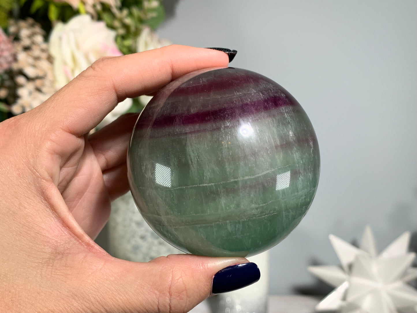 Watermelon Fluorite Sphere (2.6", 58mm)