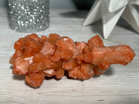 Red Stilbite Cluster (5.5", 139mm)