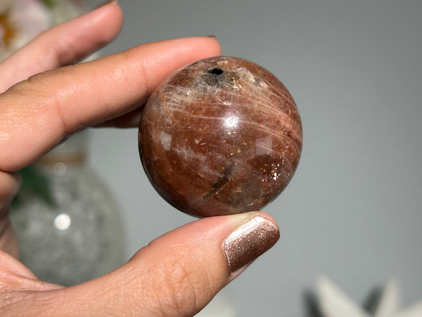 Confetti Sunstone Sphere (1.5", 35mm)