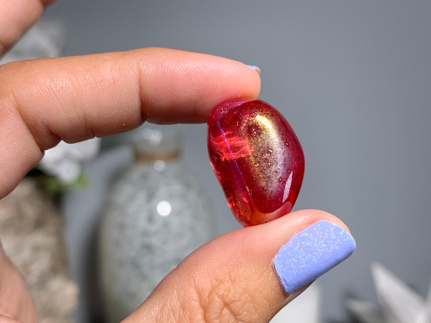 Tumbled Red Aura Quartz