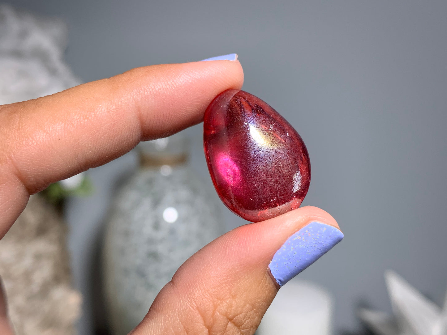 Tumbled Red Aura Quartz