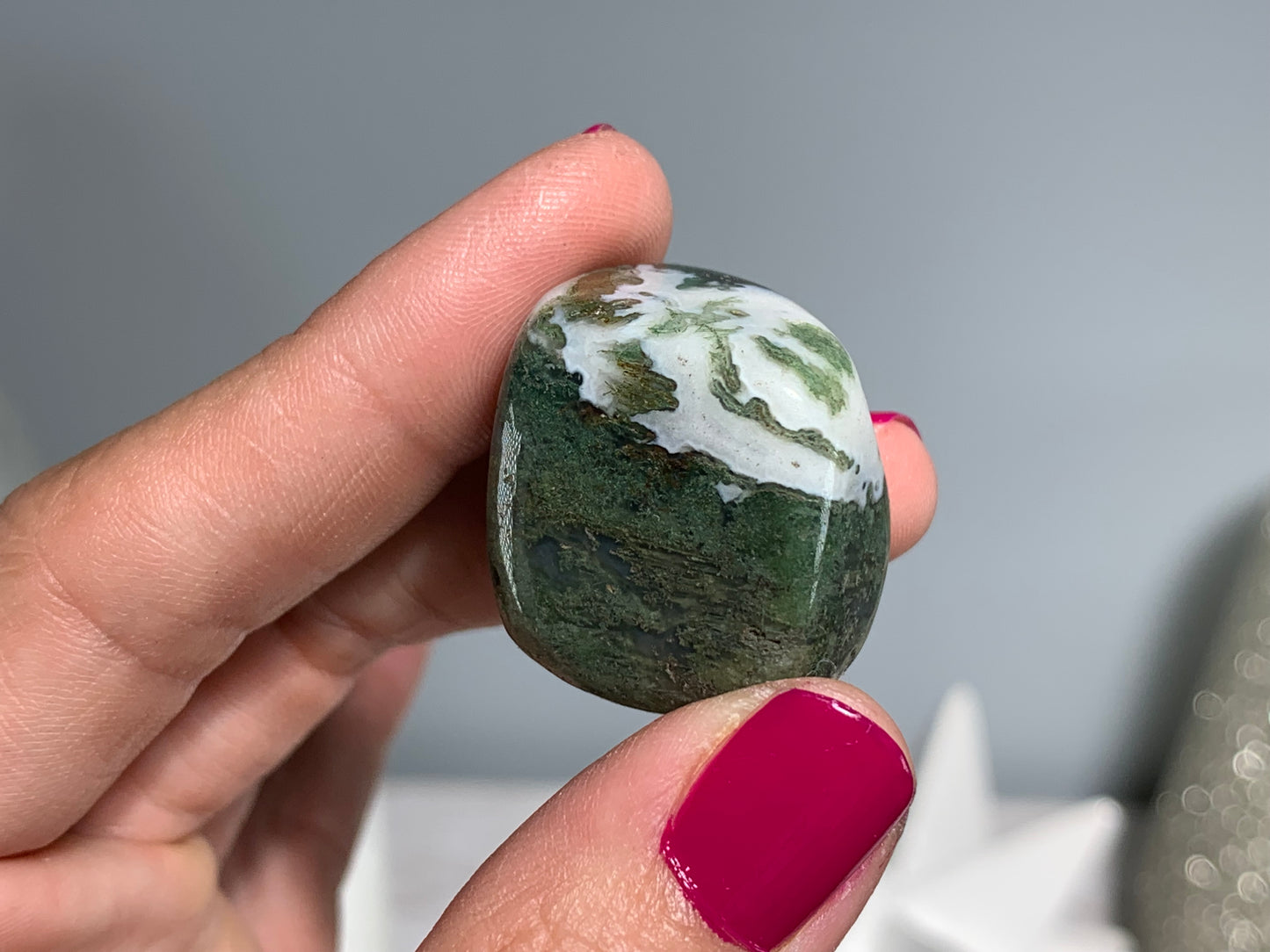 Tumbled Moss Agate Extra Large