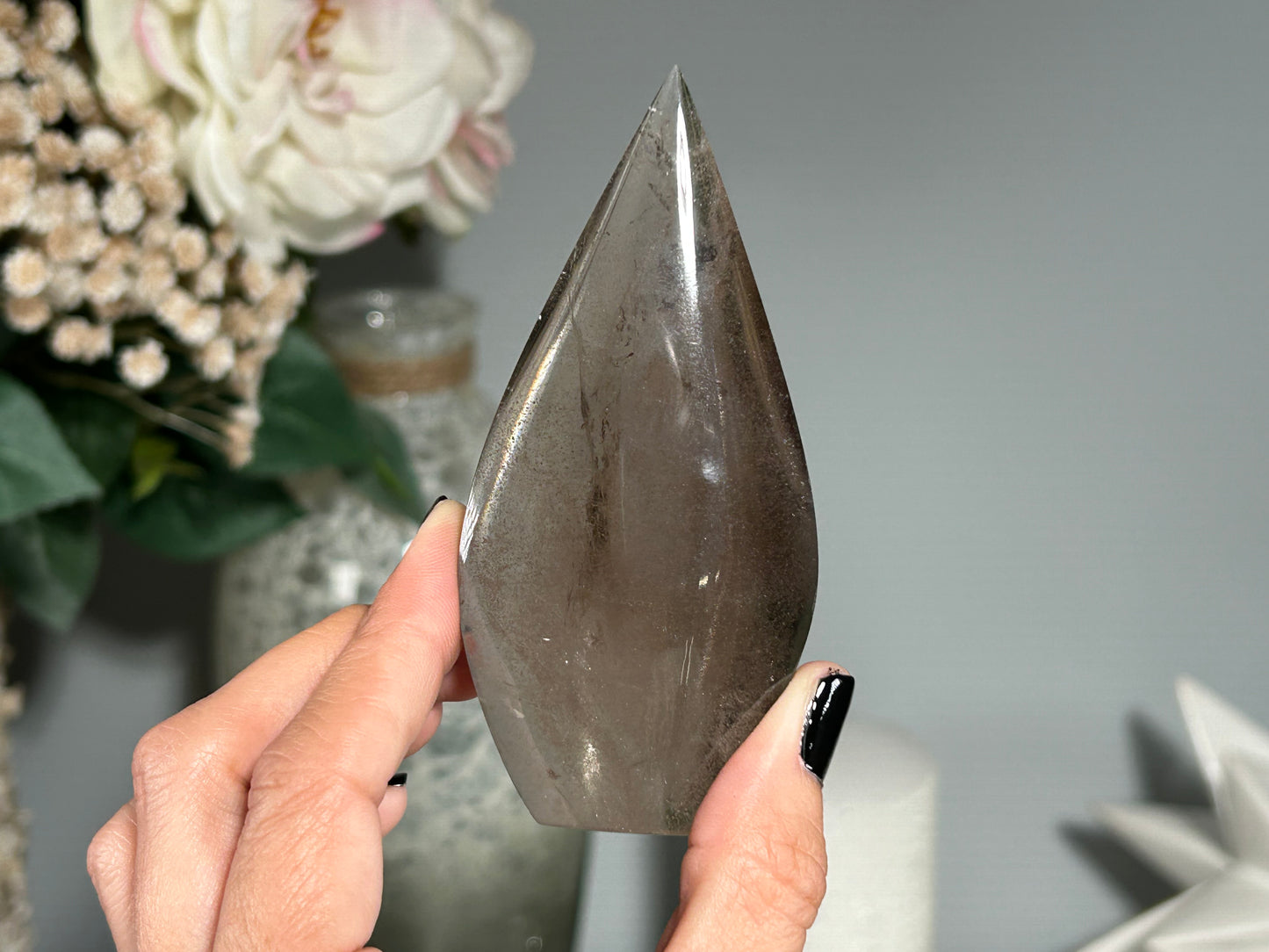 Smoky Quartz Flame (3.8", 97mm)