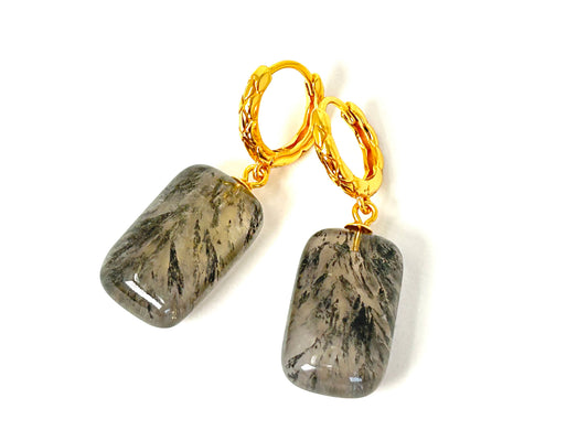 Aurora Feather Citrine Earrings