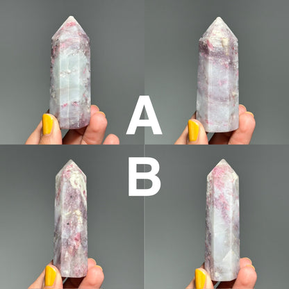 Pink Tourmaline with Lepidolite Tower