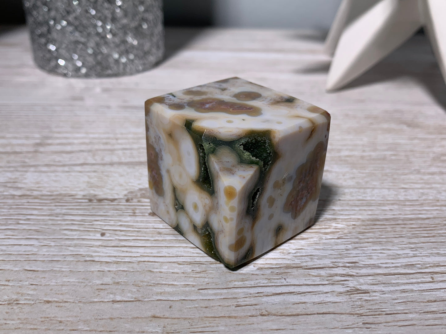 8th Vein Ocean Jasper Cube (1.5", 38mm)