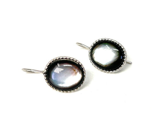Black and Silver Shell Earrings