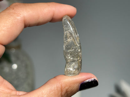 Rutilated Quartz Evil Eye Hand (1.6”, 41mm)
