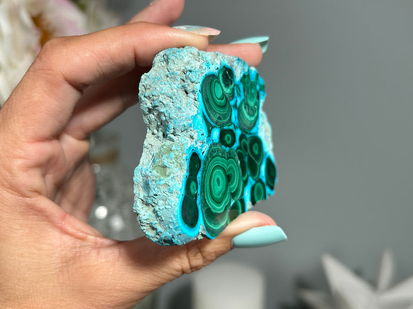 Malachite Chrysocolla Slab (3", 77mm) #131